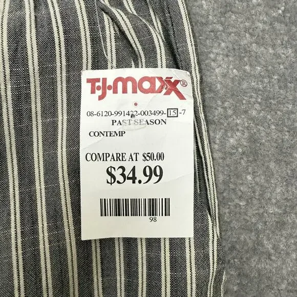 Marine Layer Pants Women Medium Black White Stripe Tencel Pull On Relaxed Casual - Picture 6 of 12